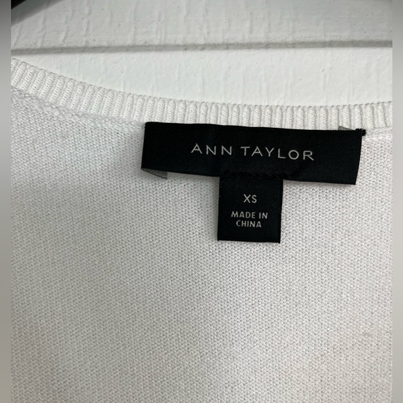 Ann Taylor White Fine Knit Sweater with Bell Sleeves - Picture 4 of 10